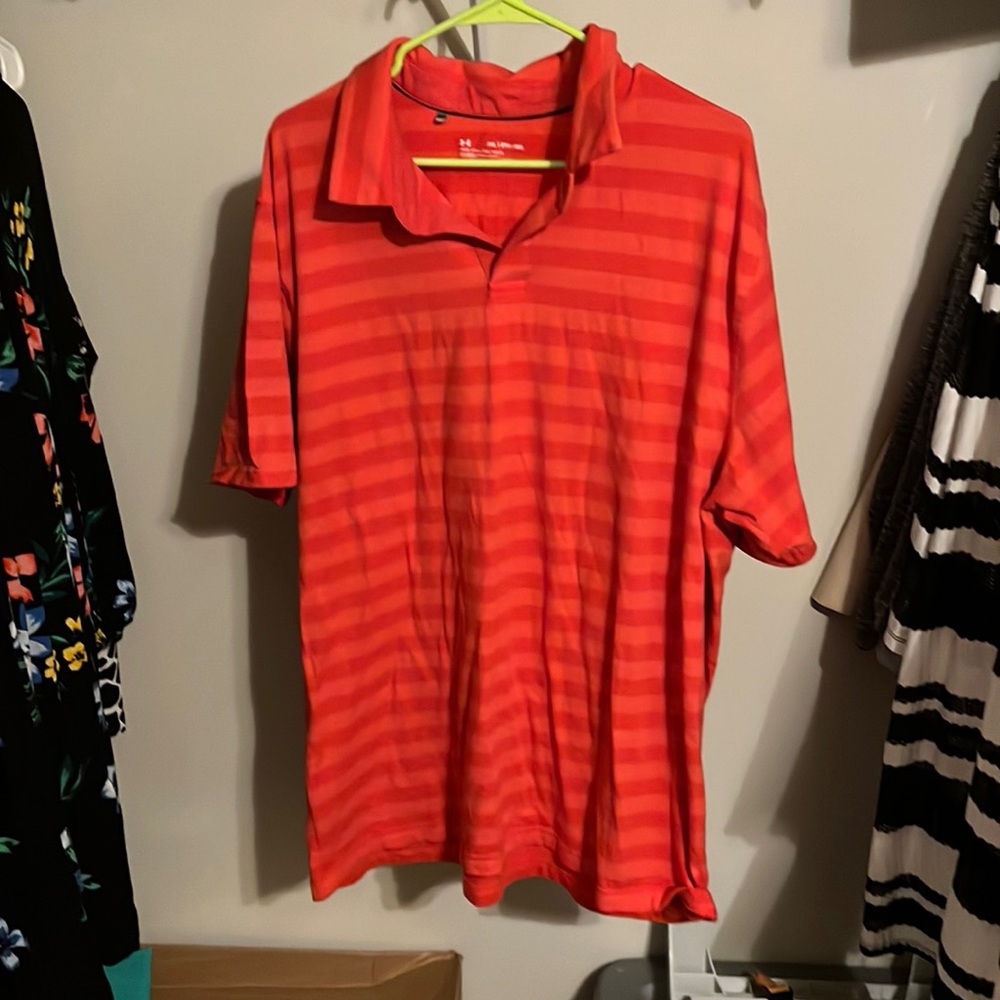 Red Under Armour XXL polo shirt.